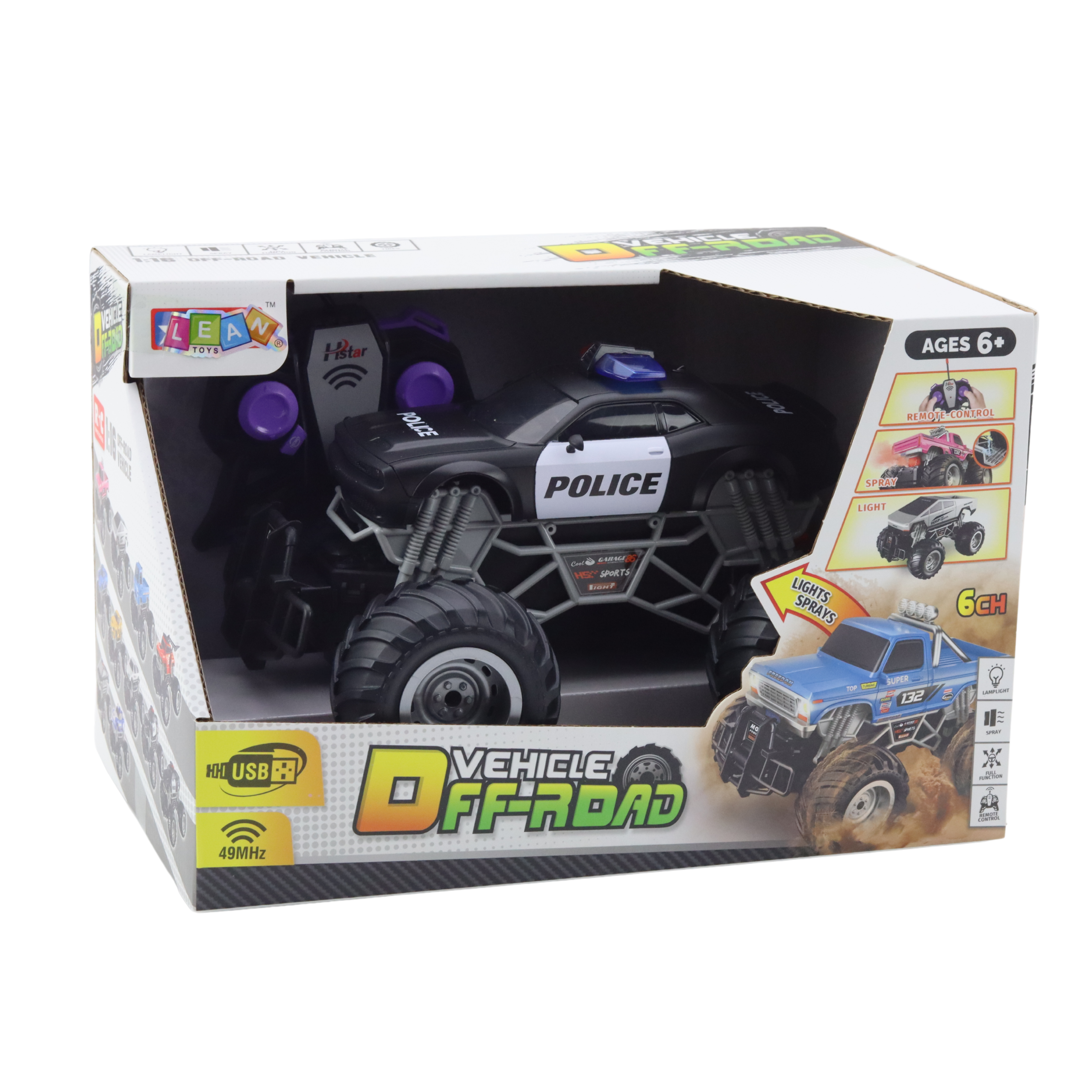 Rc Police Off-road Vehicle Remote Controlled 1:16 Lights Smoke