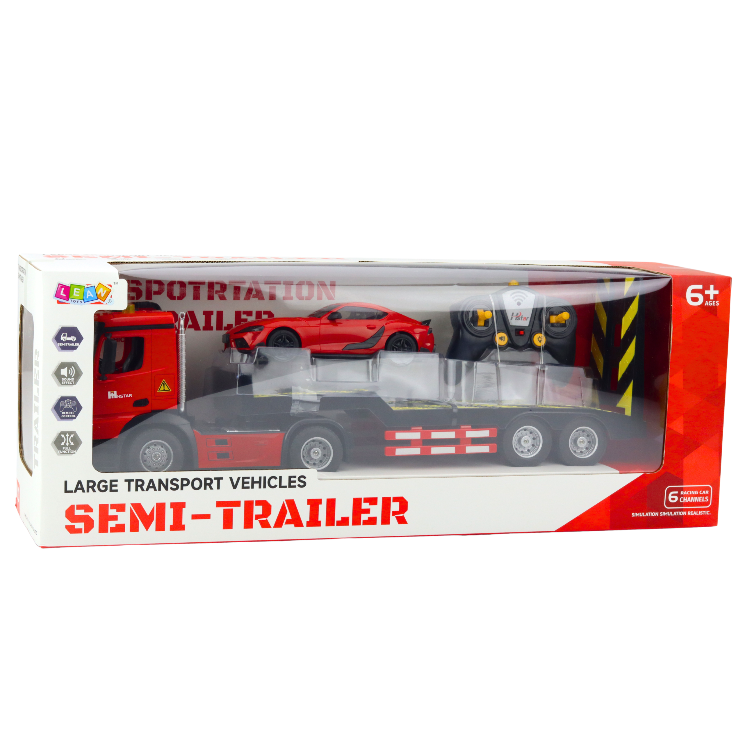 Remote Controlled Rc Car Transporter Set Sports Car Red 1:16