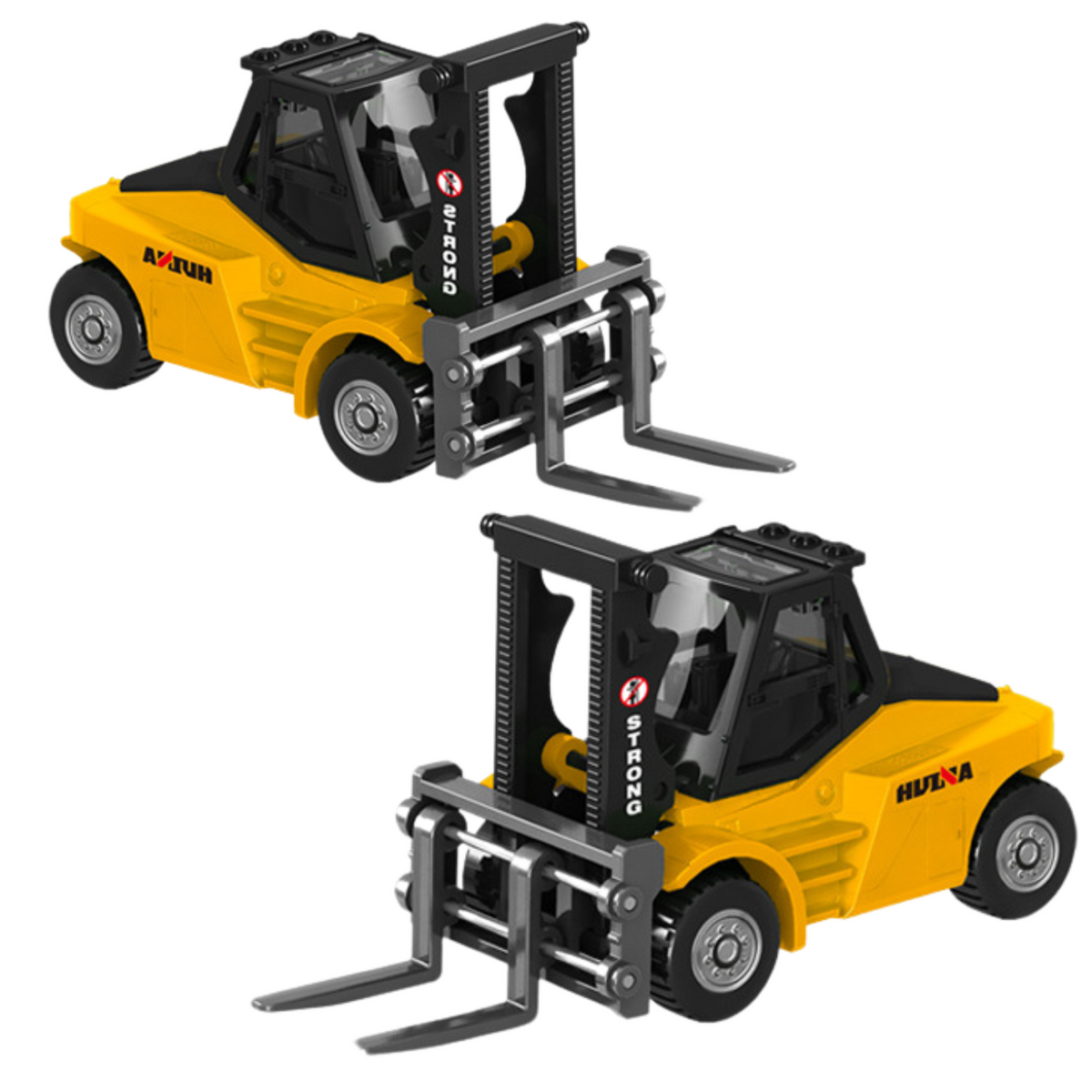 Empilhadeira metálica colecionável modelo Huina Amarelo 1:80