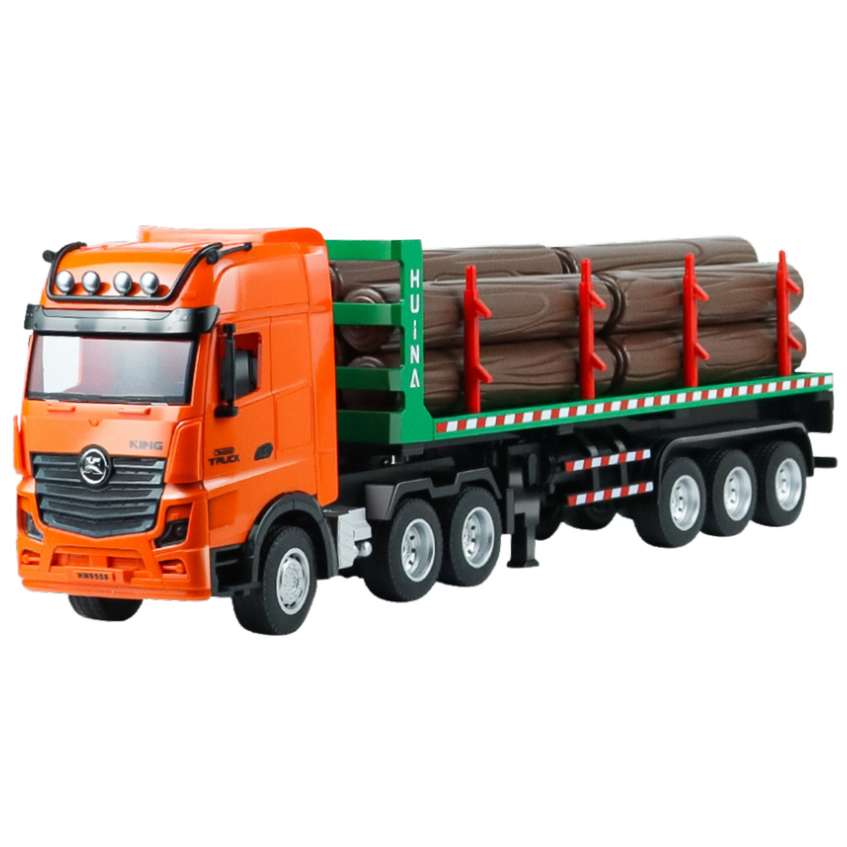 Caminhão transportador de madeira com controle remoto Rc Huina 1:18