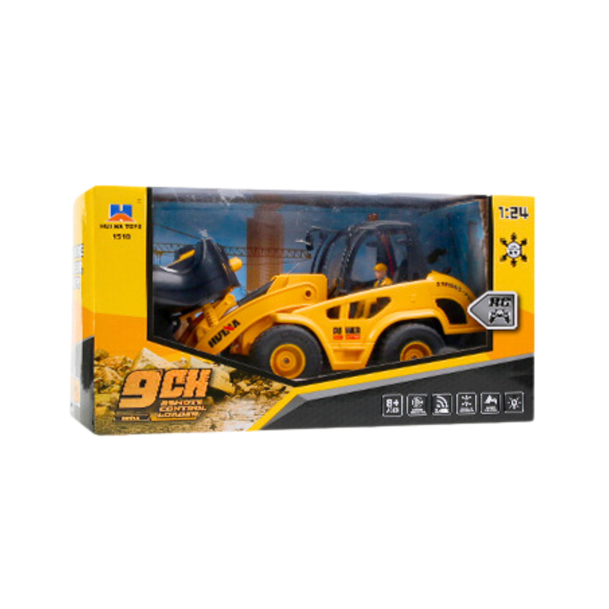 Backhoe Loader Bulldozer Remote Control Rc Huina 1:24