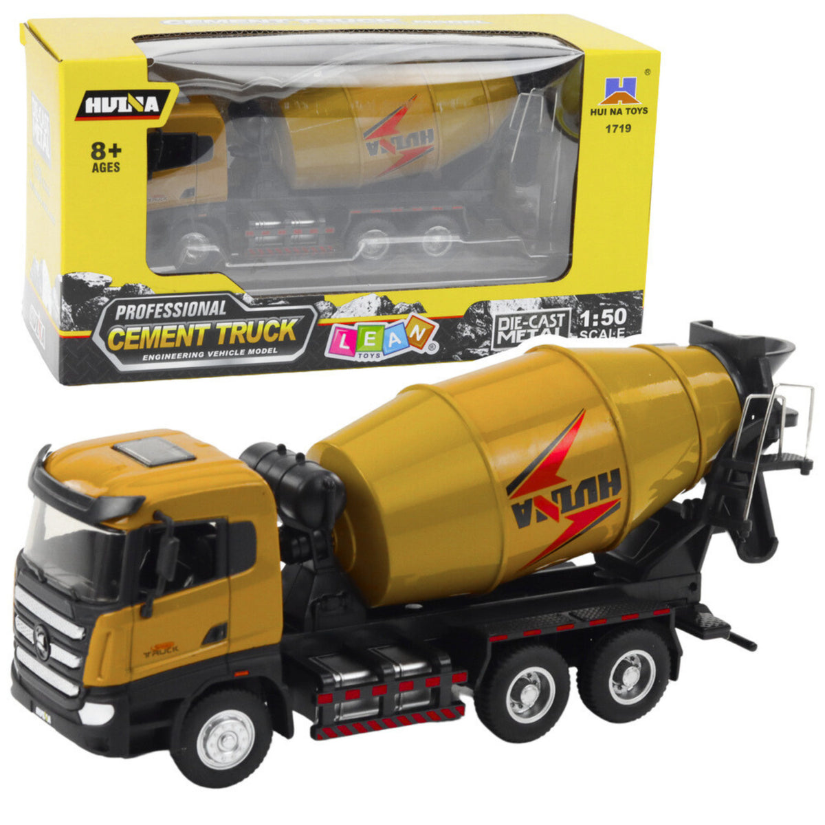Betoneira Veículo de construção Metal Huina Khaki 1:50
