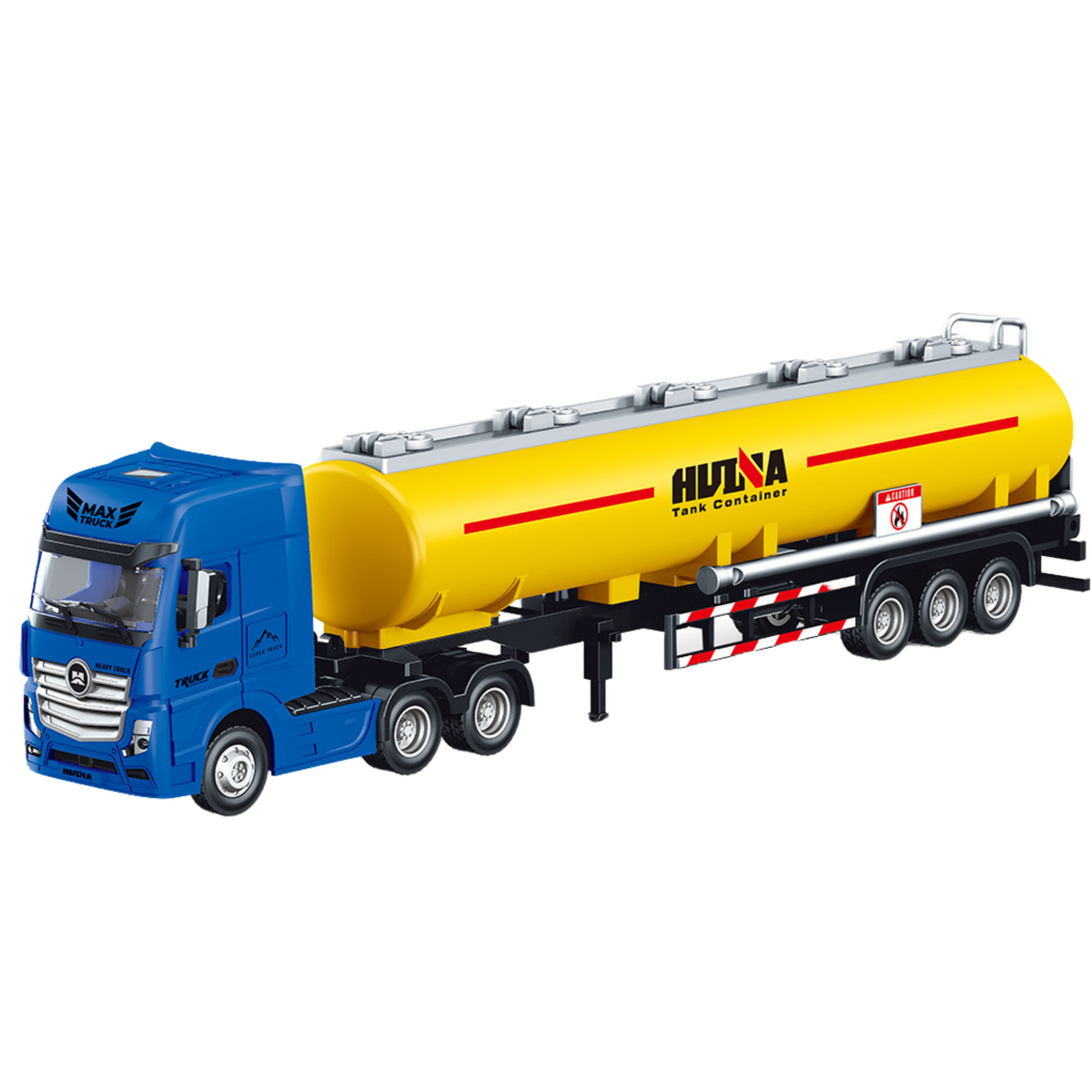 Peças móveis de metal para caminhão tanque amarelo 1:50
