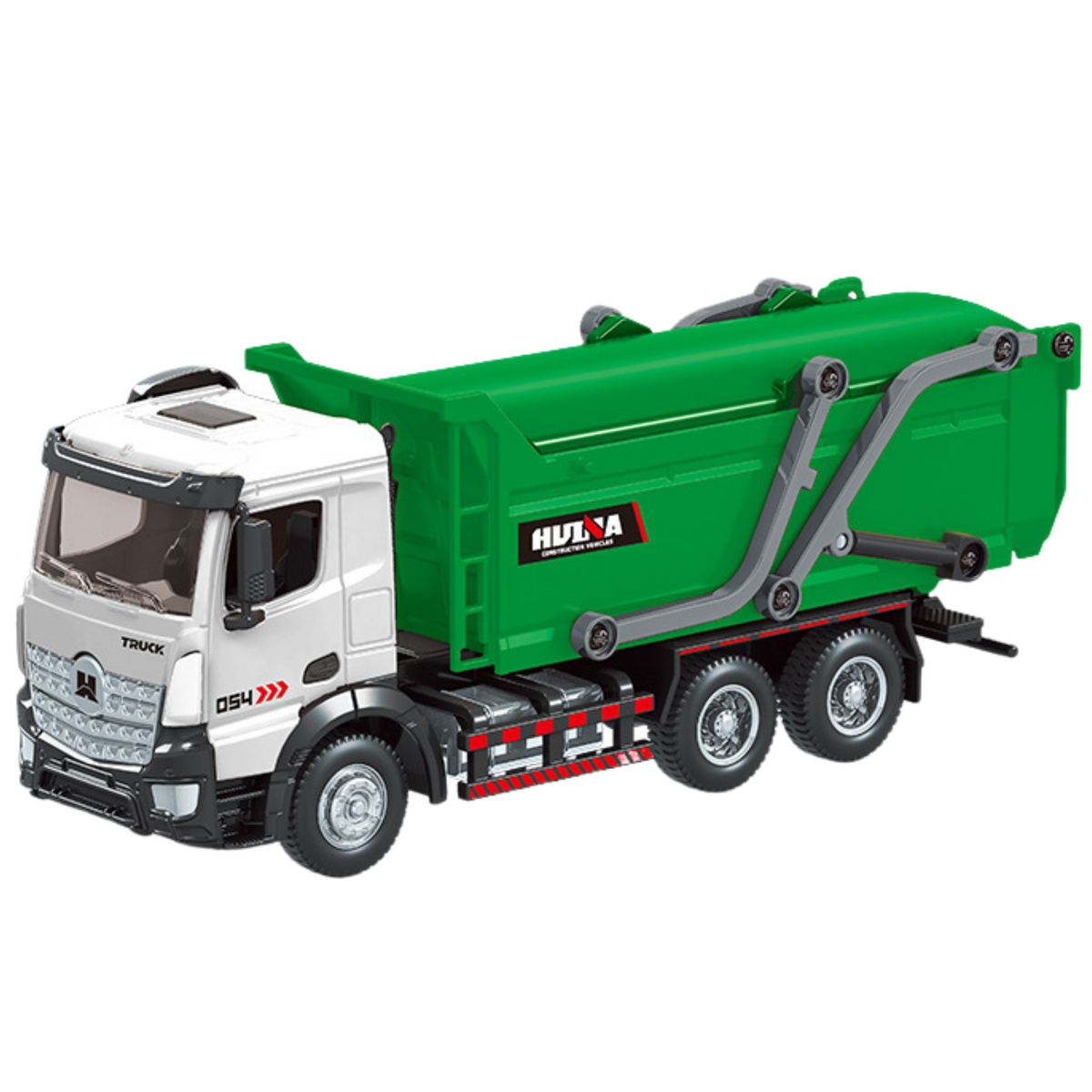 Caminhão de Lixo Metal Huina Verde 1:50