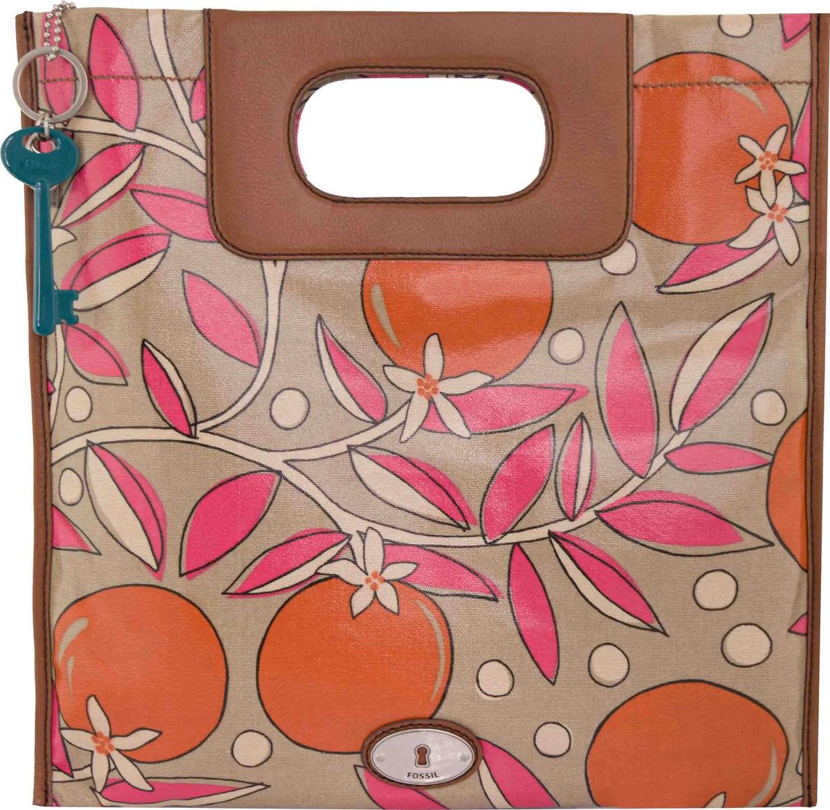 Fossil Wmns Shoulderbag Key-per Pink-floral Mix