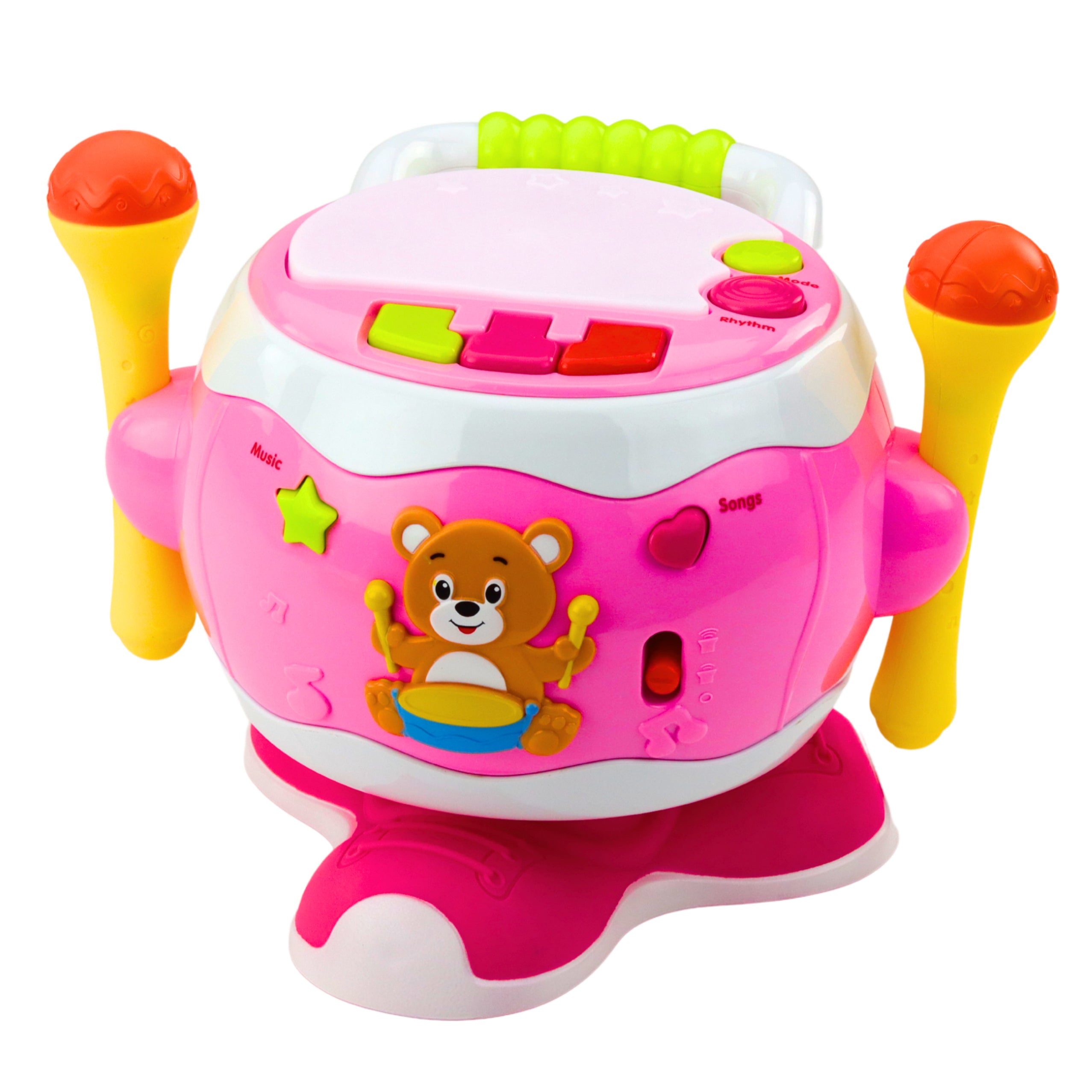 Baby Drum Musical Interactive Lights Sounds Pink