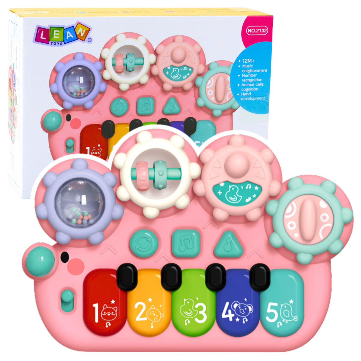 Interactive Piano For Kids Gears Pink