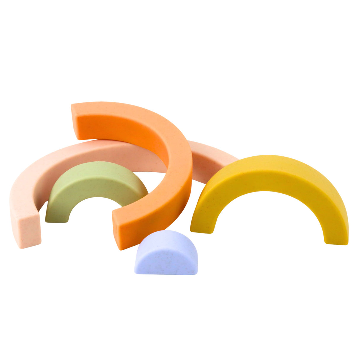 Rainbow Puzzle For Toddlers Pastel Rubber Blocks 5 Pcs.