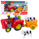 Interactive Farmer's Tractor With Trailer Cow Figure Lights And Sounds