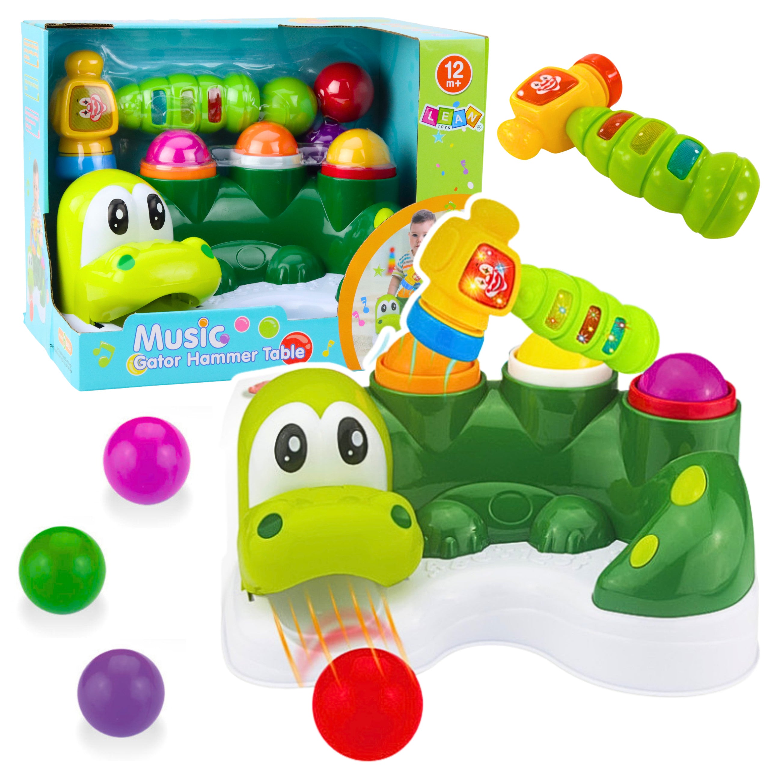 Arcade Game Ball Knocker Slide Hammer Interactive Crocodile