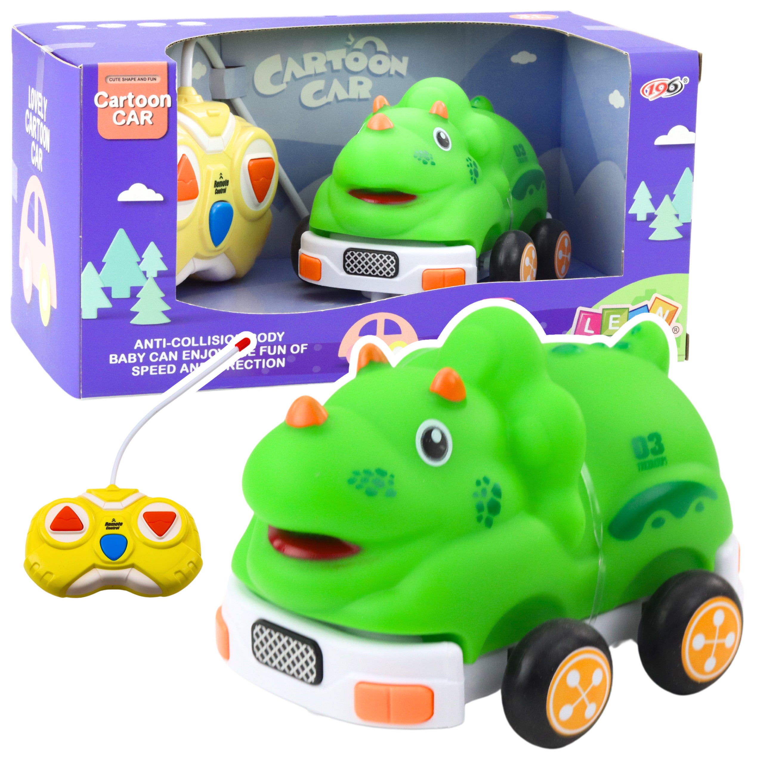 Remote Control Rc Car For Toddlers Dinosaur Green