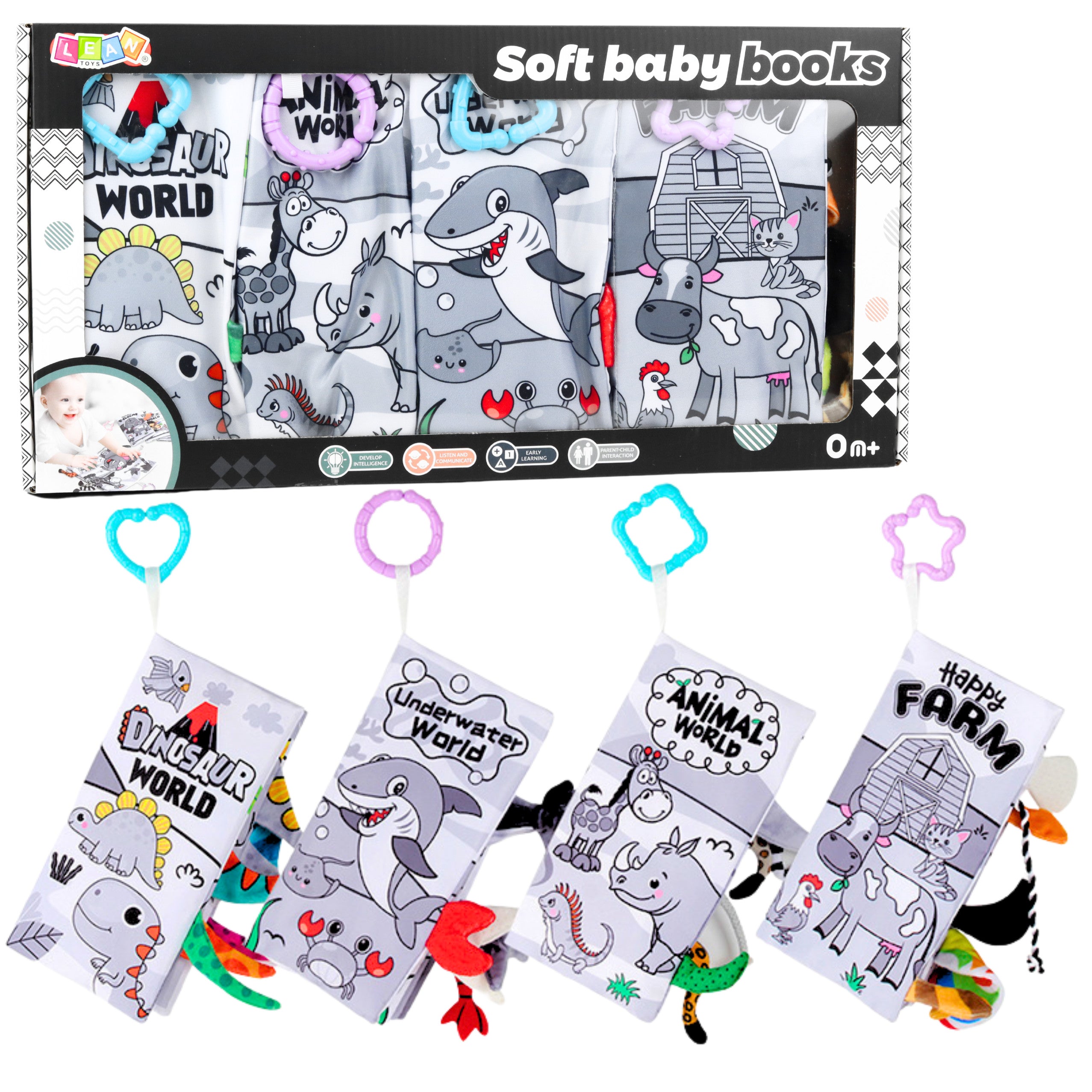 Set Of Soft Educational Sensory Books For Toddlers 4pcs