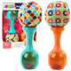 Set Of Rattles With Soft Ball Patterns Orange Green 2 Pcs