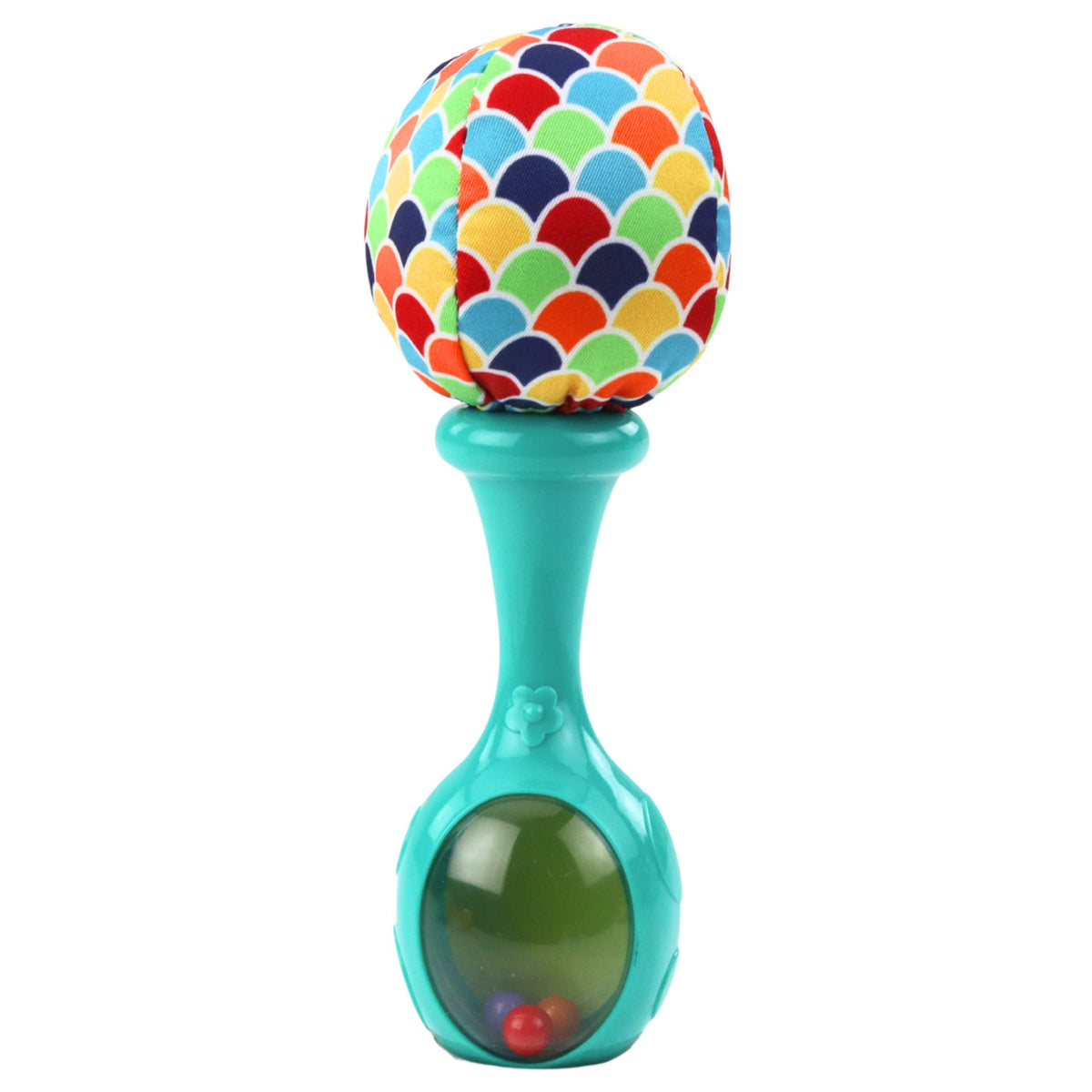 Set Of Rattles With Soft Ball Patterns Orange Green 2 Pcs