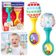 Set Of Rattles With Soft Ball Patterns Yellow Green 2pcs