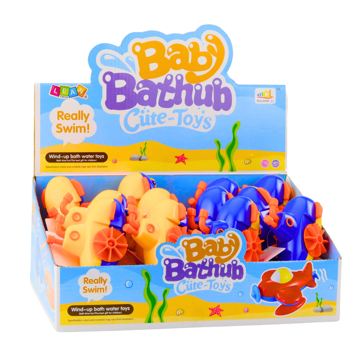 Wind-up Bath Toy Submarine Yellow Blue Mix