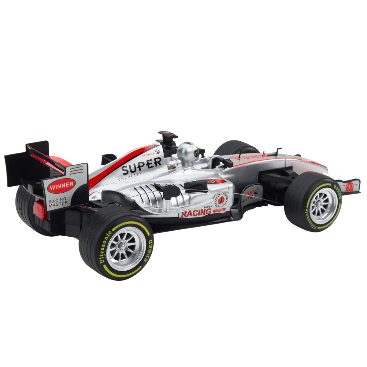 Remote Controlled Rc Racer Steering Wheel Lights Sounds 1:12 Silver