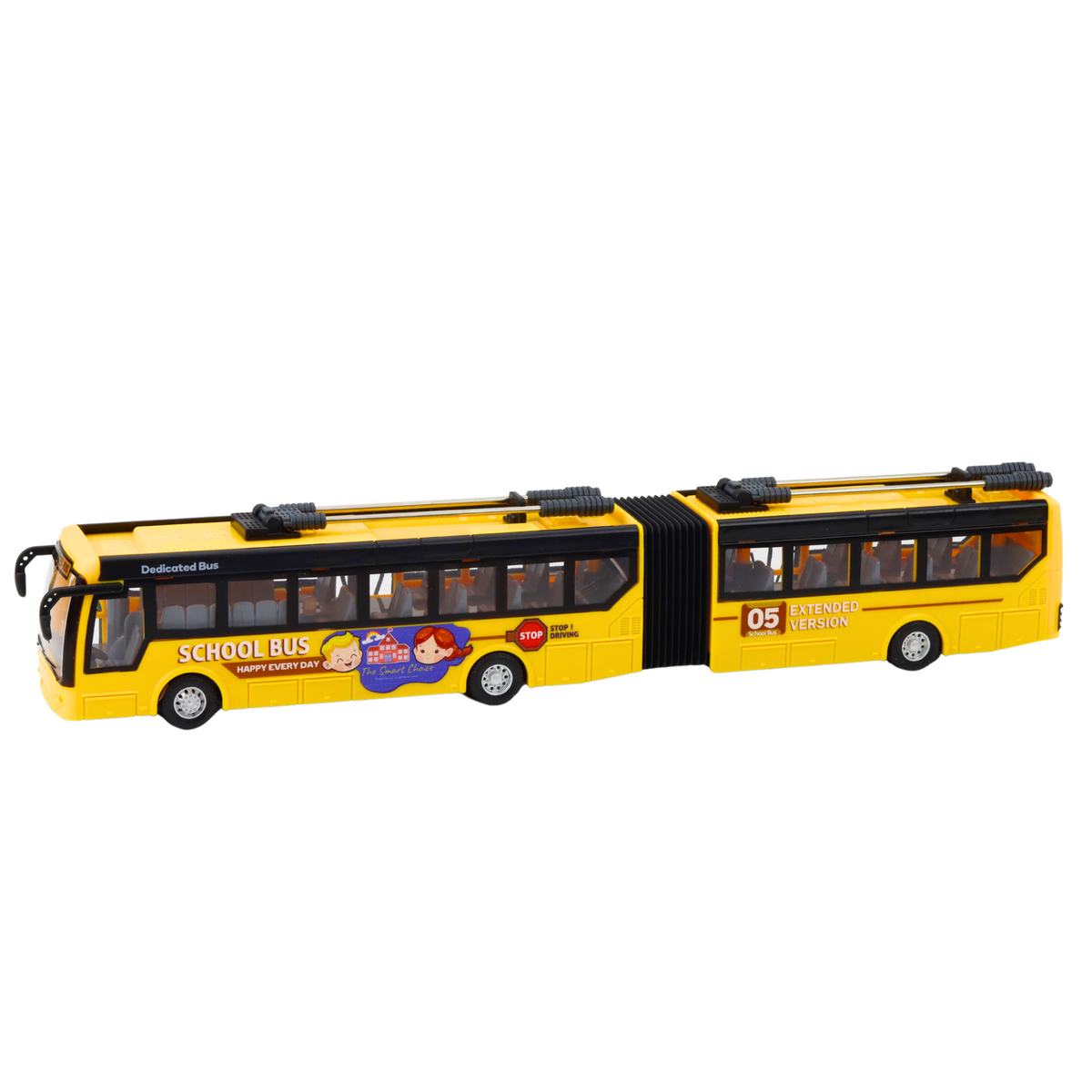 Rc 1:32 Yellow Articulated Remote Controlled Trolleybus School Bus