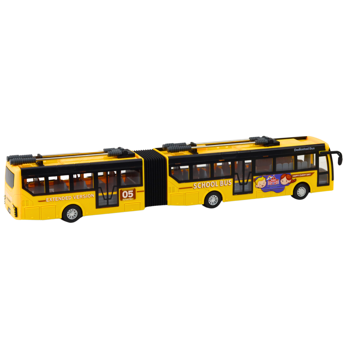 Rc 1:32 Yellow Articulated Remote Controlled Trolleybus School Bus