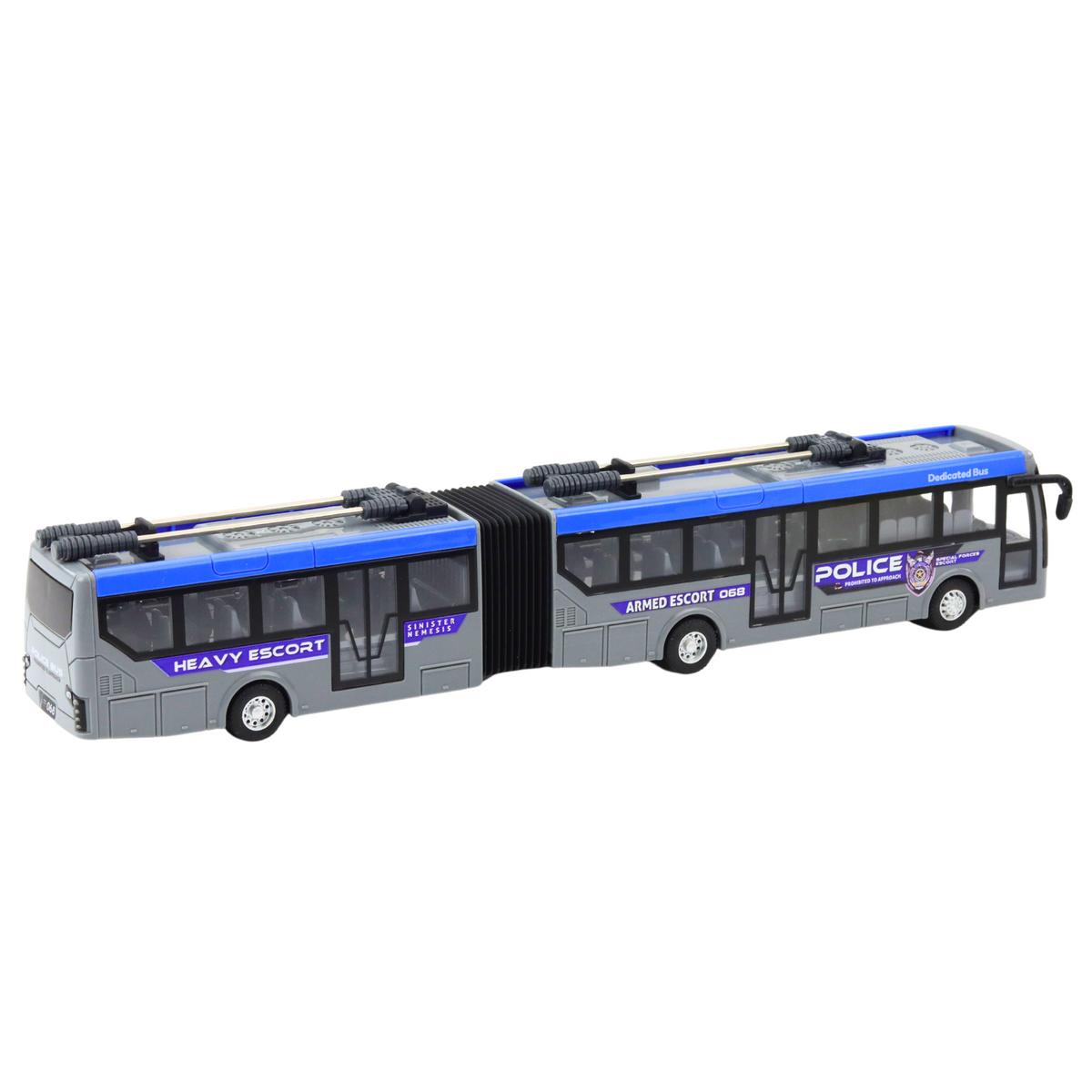 Rc Police Articulated Bus Remote Controlled Lights Gray 1:32