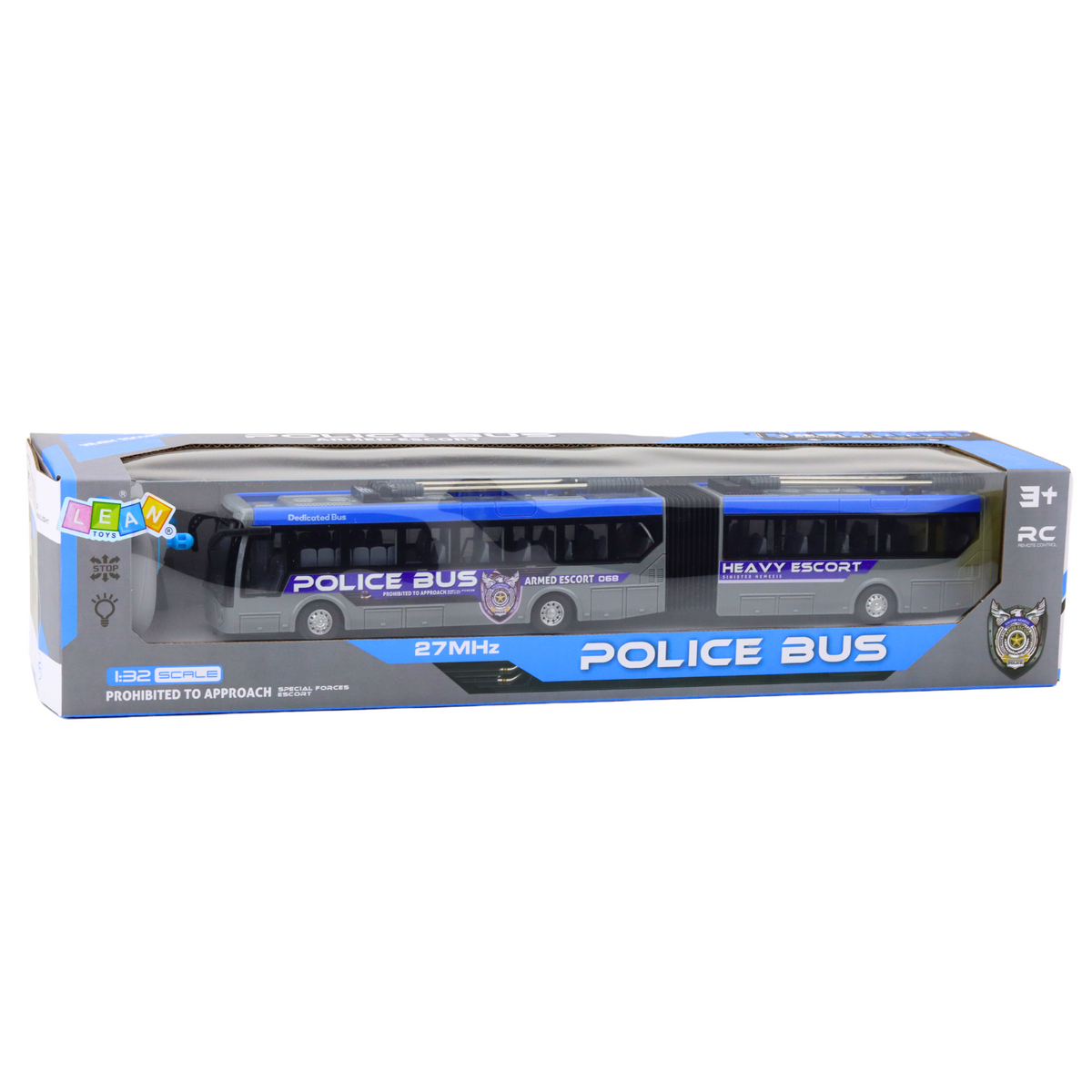 Rc Police Articulated Bus Remote Controlled Lights Gray 1:32