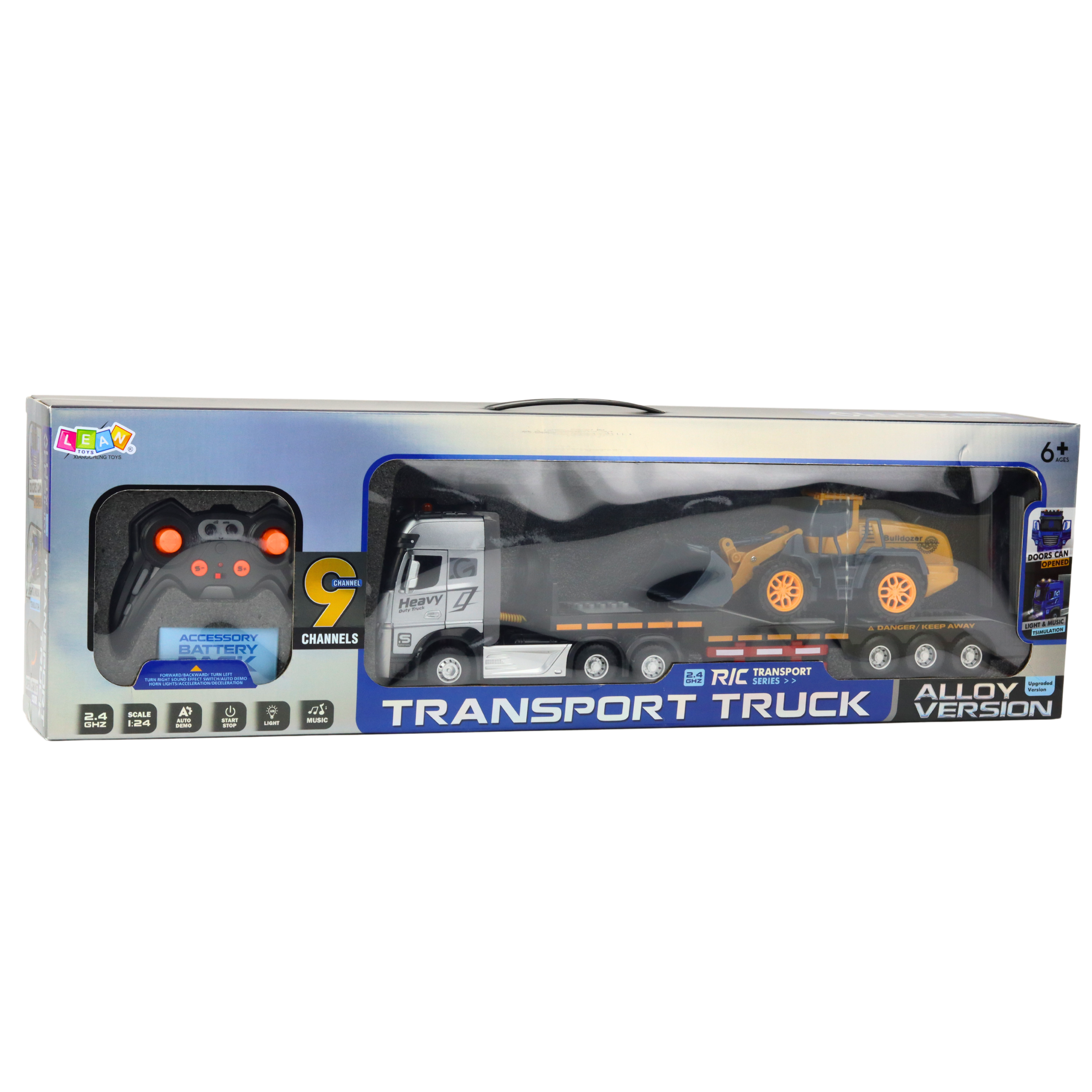 Remote Controlled Rc Tow Truck With Excavator Lights Sounds 1:24