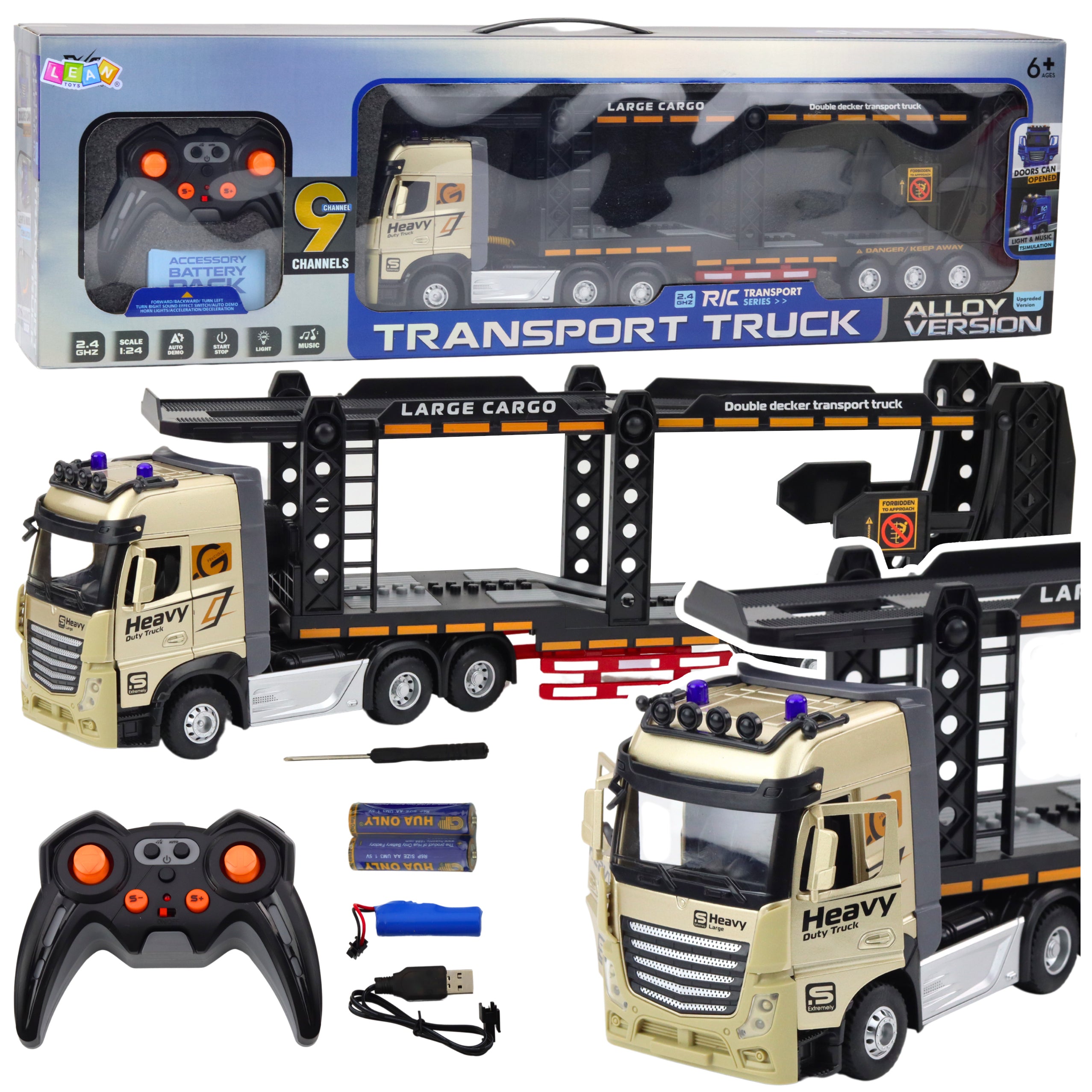 Lora Truck Tow Truck Remote Control Rc Lights Sounds 1:24