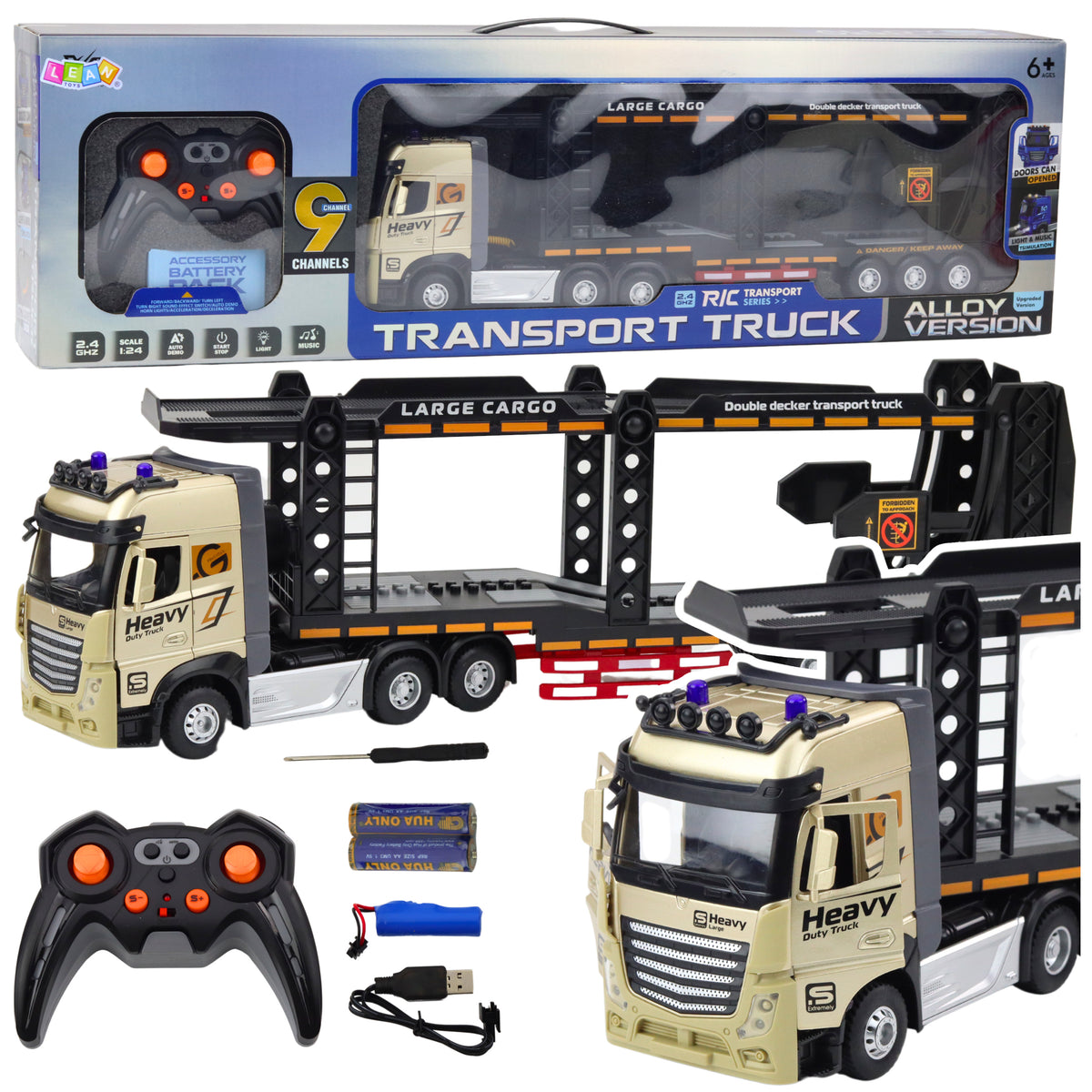 Lora Truck Tow Truck Remote Control Rc Lights Sounds 1:24