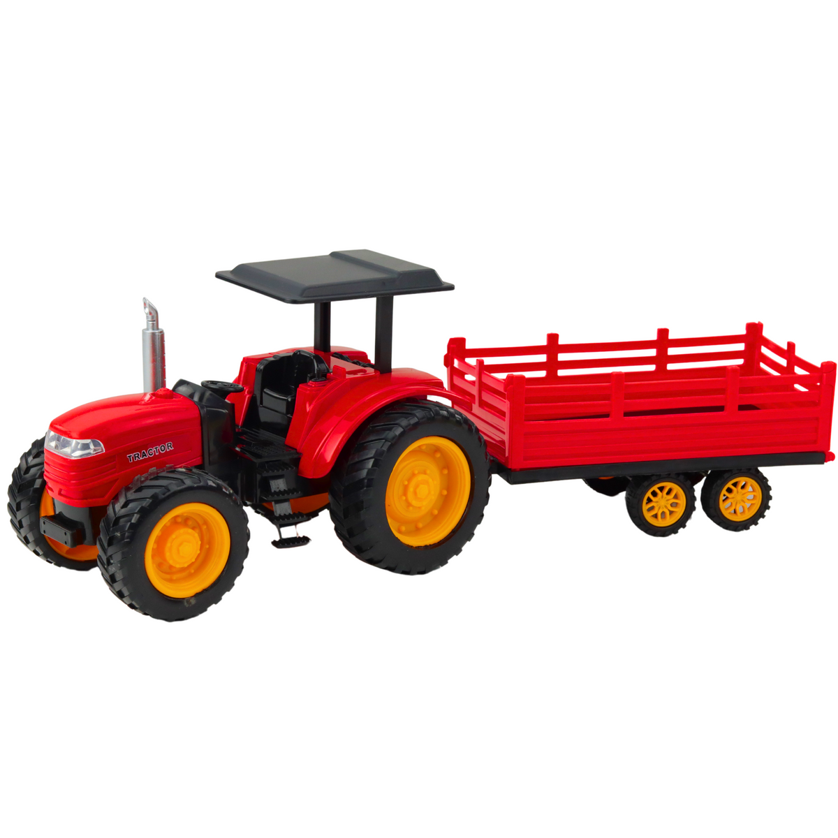 Rc Remote Controlled Farm Tractor With Trailer Red