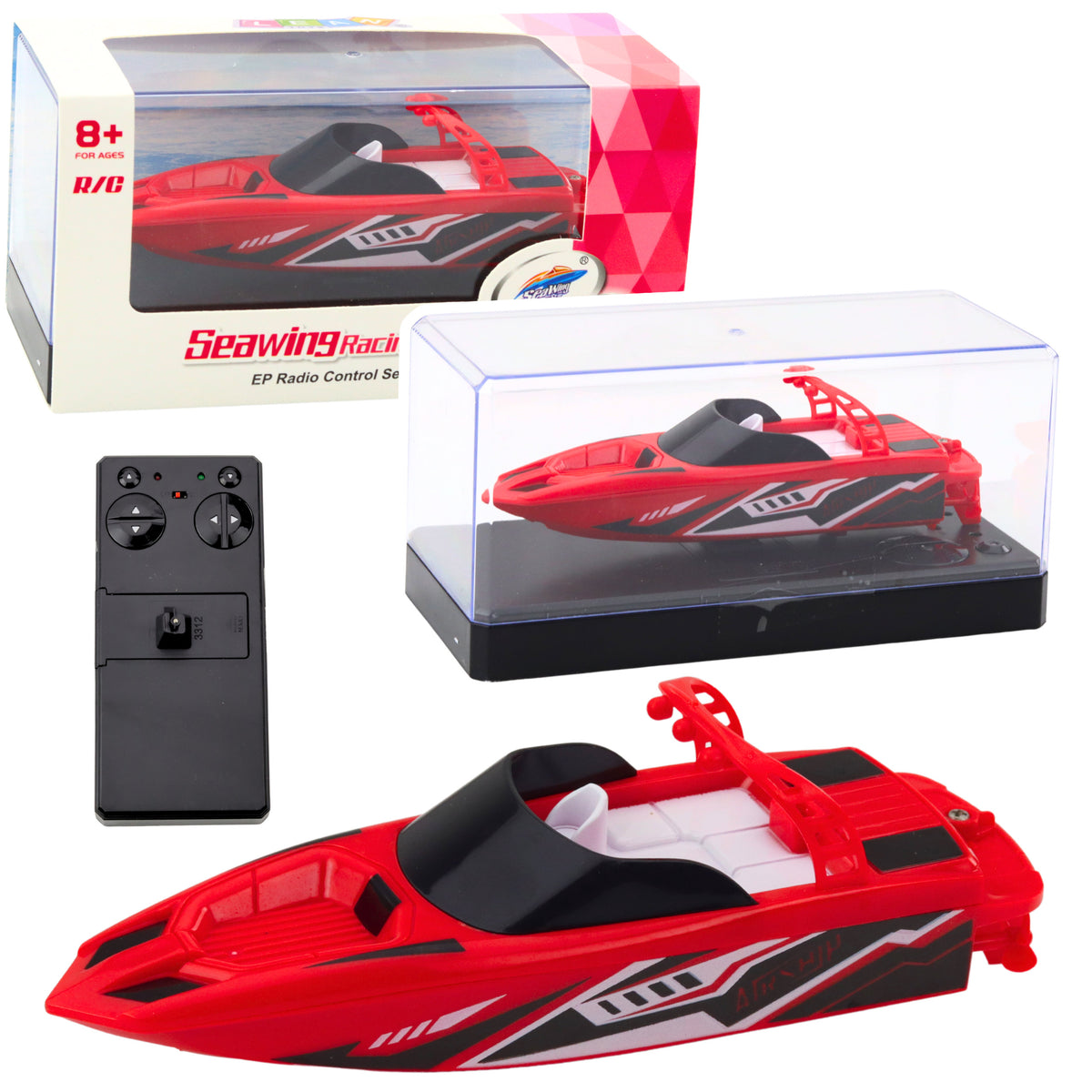 Remote Controlled Rc Motorboat White And Red 15cm
