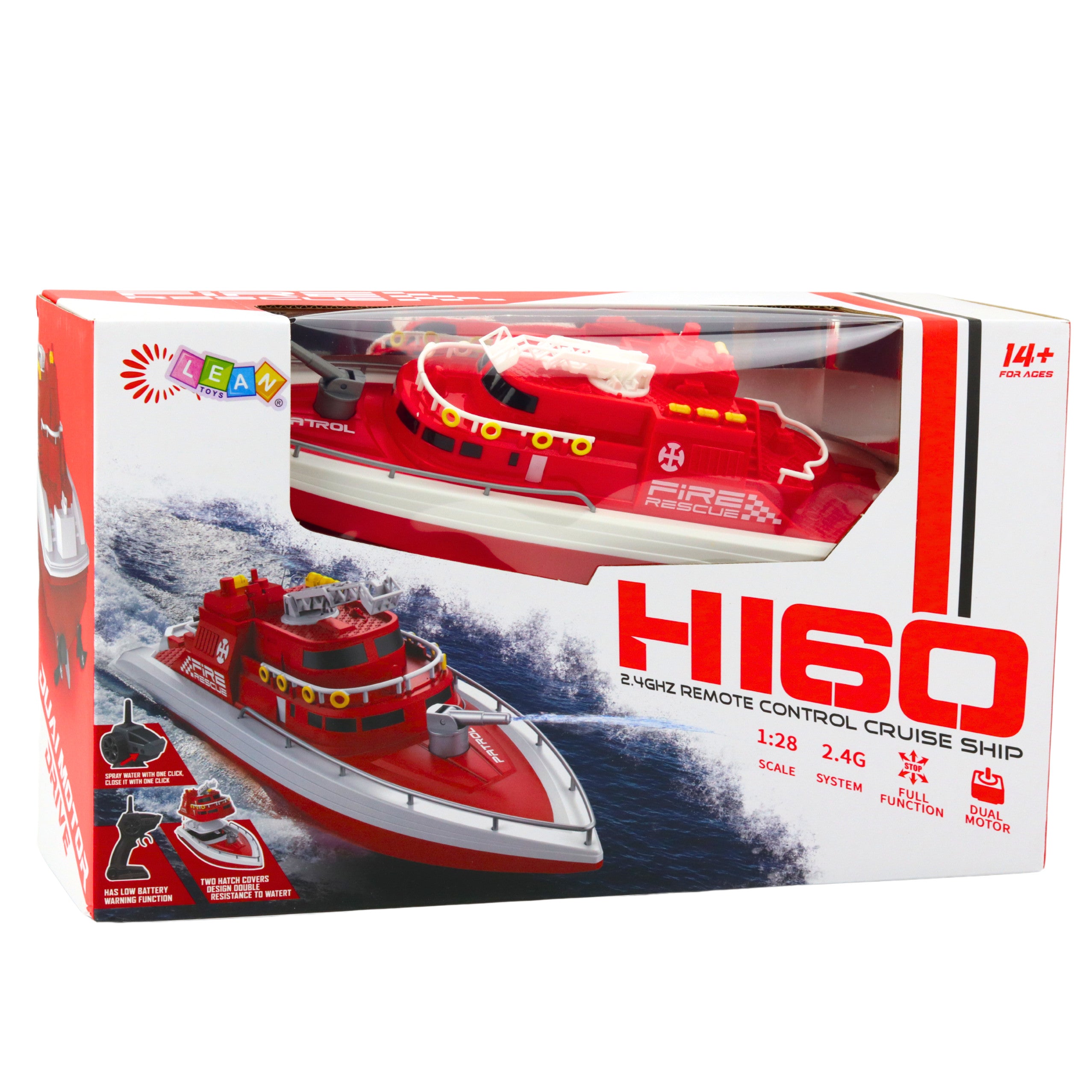 Remote Controlled Motorboat Rc 1:28 Red