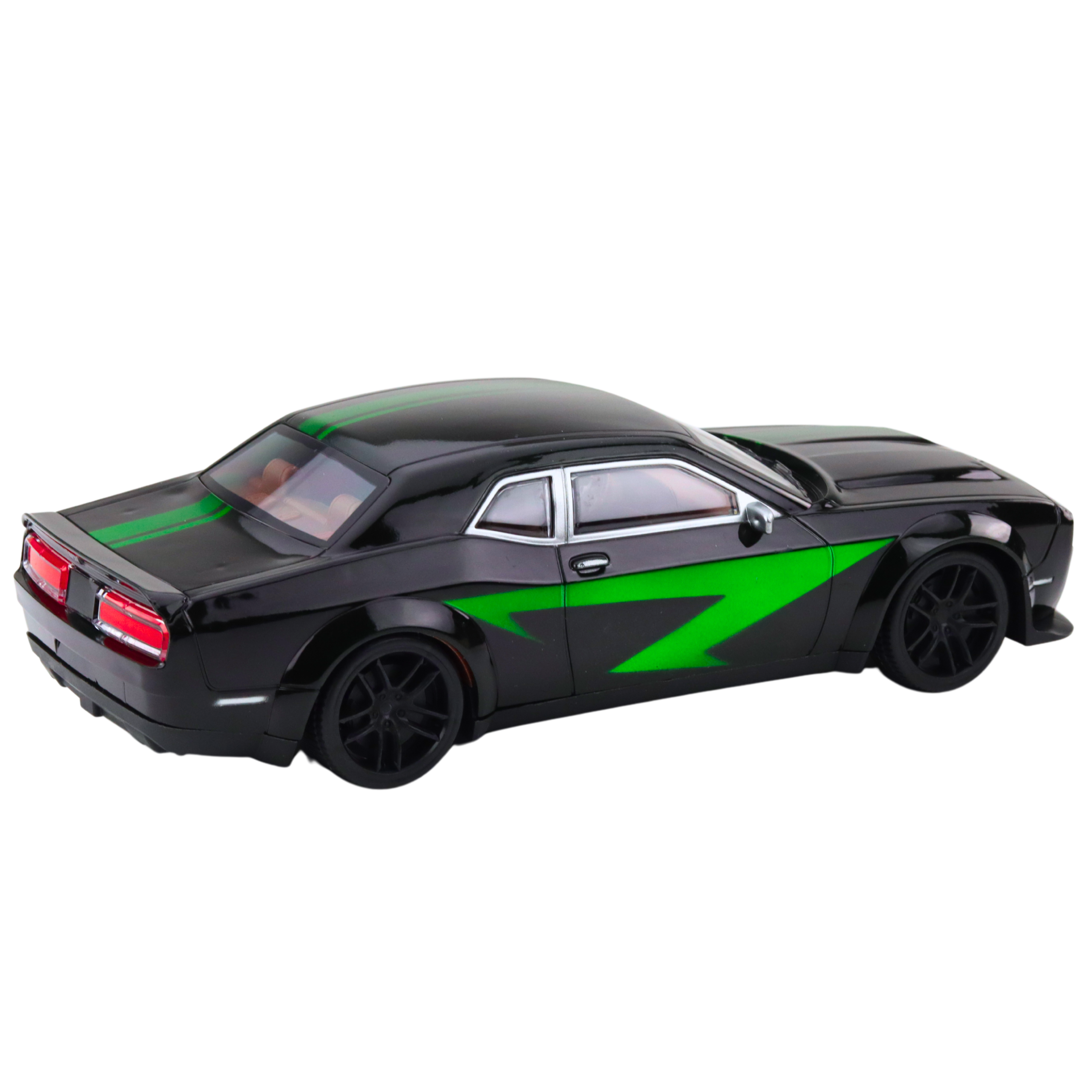 Sports Car Drive Glossy Body Black Green