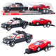 Set terreinauto's, zwarte sleepwagen, rode sportwagen, 59 cm