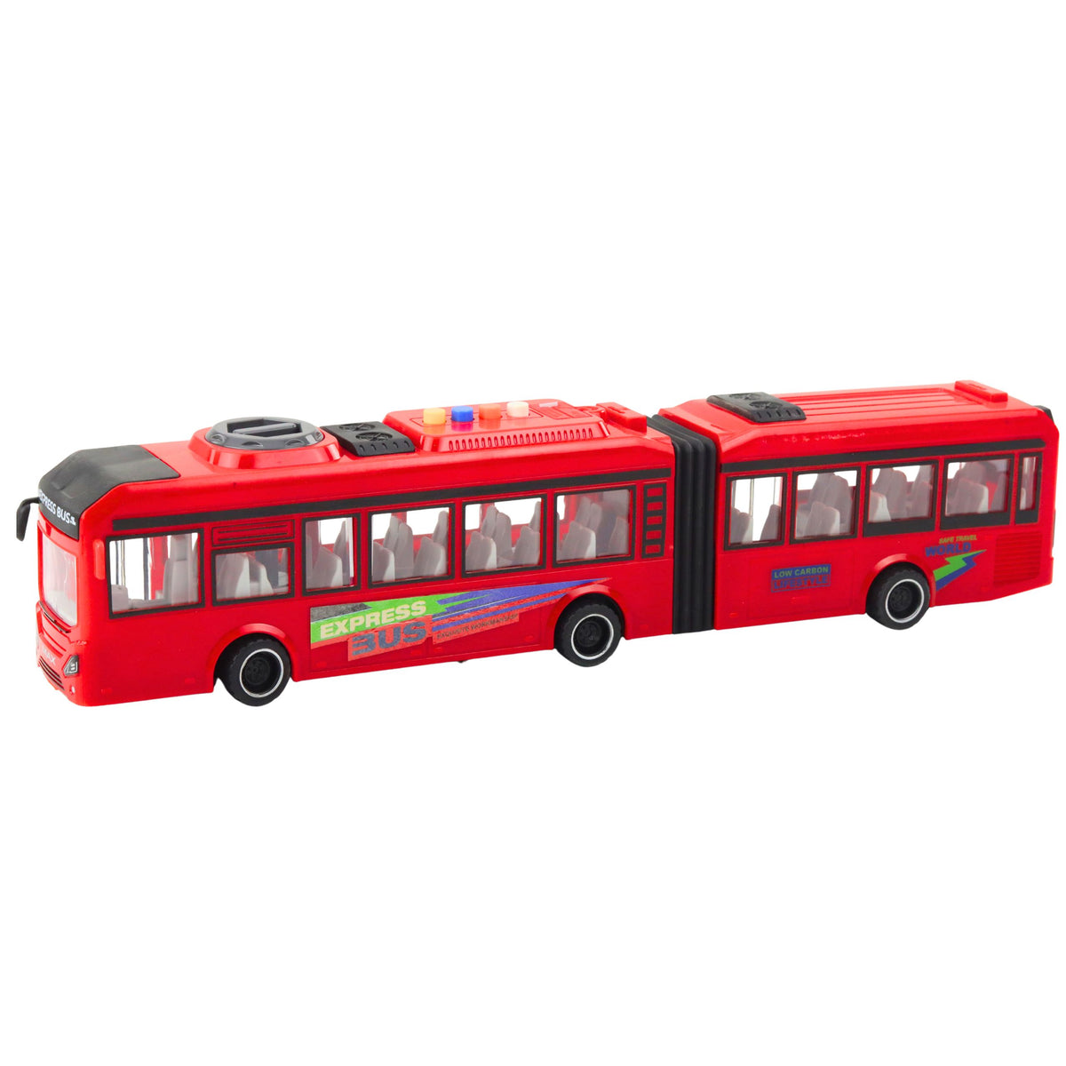 Articulated Bus Opening Doors Lights Sounds Red 1:16