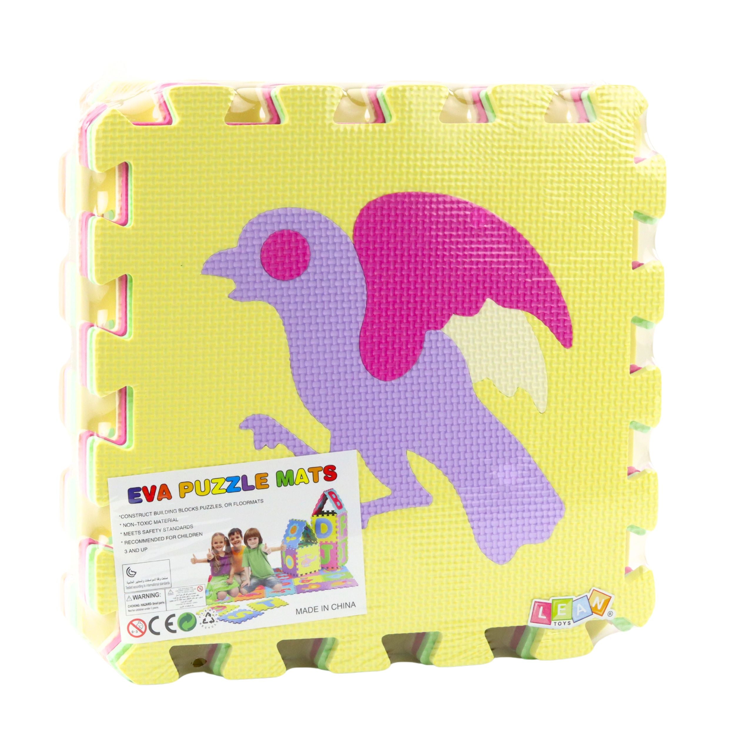 Soft Puzzle Educational Mat Animals Eva Foam Colorful 9 Pcs.