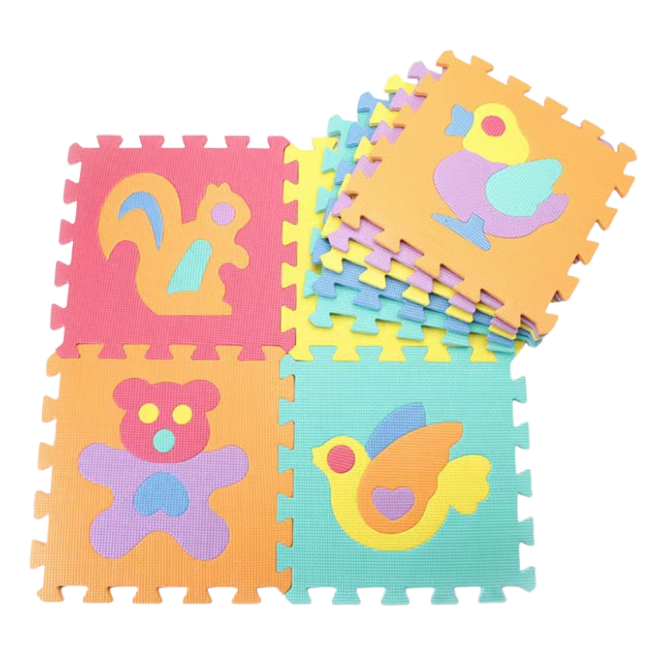 Soft Puzzle Educational Mat Animals Eva Foam Colorful 9 Pcs.
