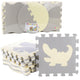 Soft Puzzle Educational Mat Playpen Eva Foam Beige Gray 25 Pcs.