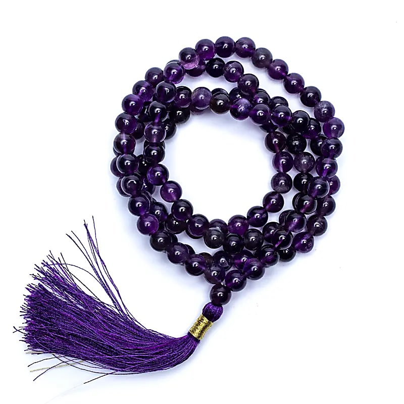 Mala Ametyst Aa Quality 108 korálků + Brokátový sáček - 0,6 cm