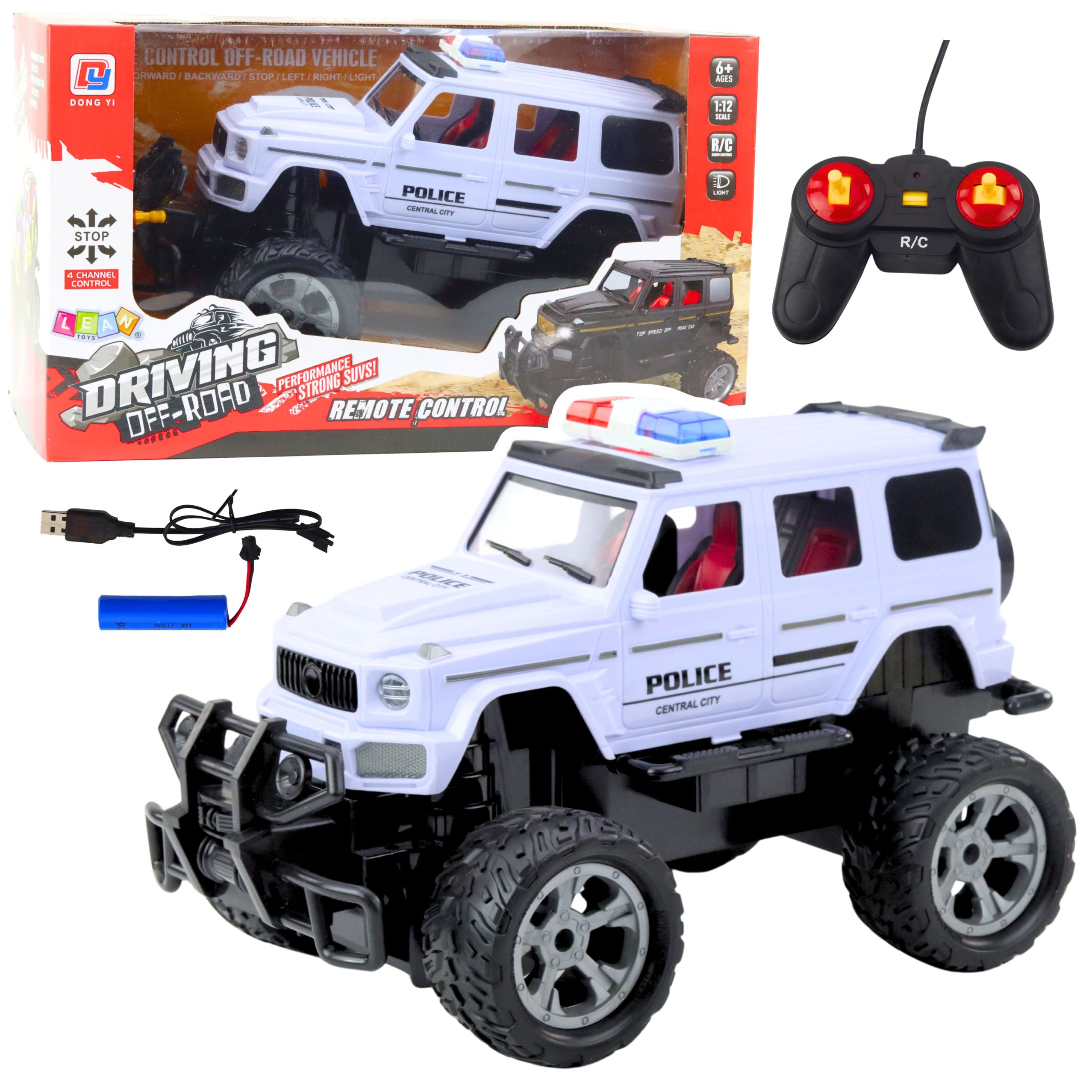 Rc Police Off-road Vehicle White 1:12