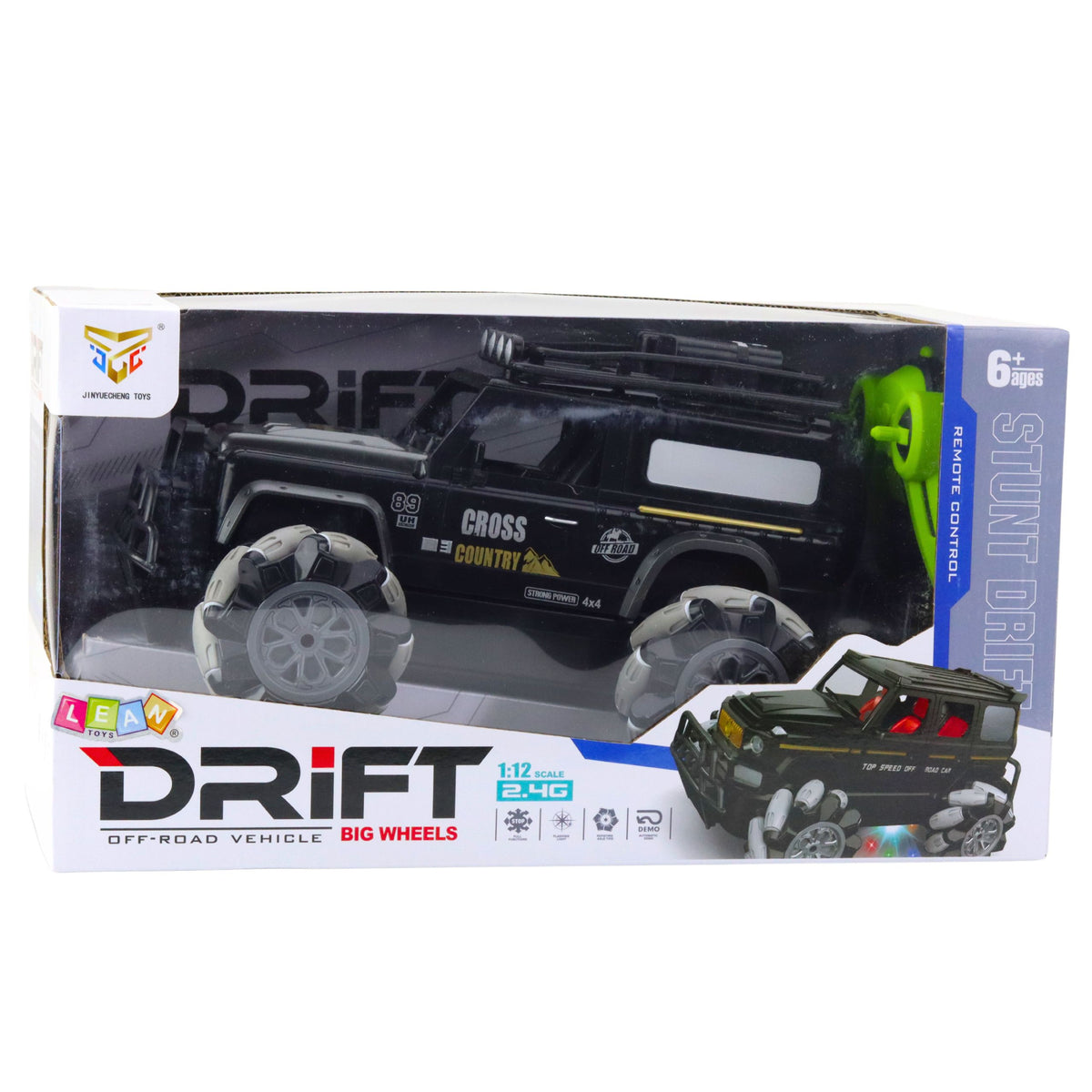 Rc Off-road Car Remote Controlled 360° Rotation 1:12 Black