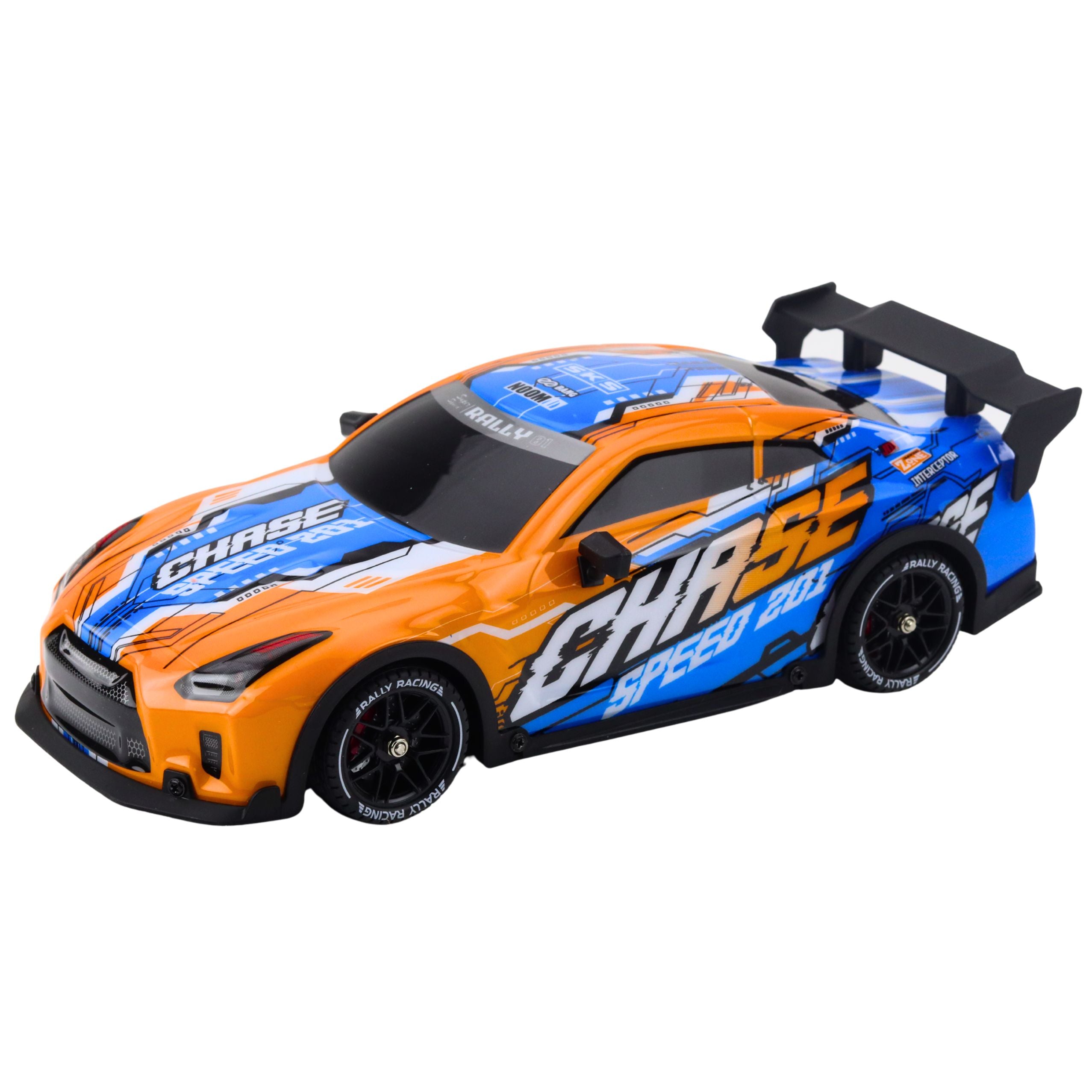 Rc Sports Car With Illuminated Drift Body Orange