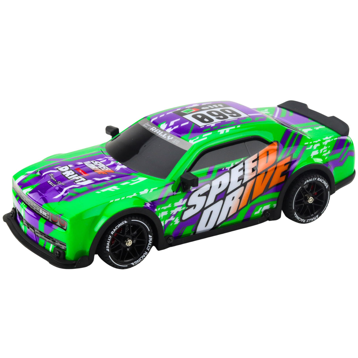 Rc Remote Control Sports Car Illuminated Drift Body Green