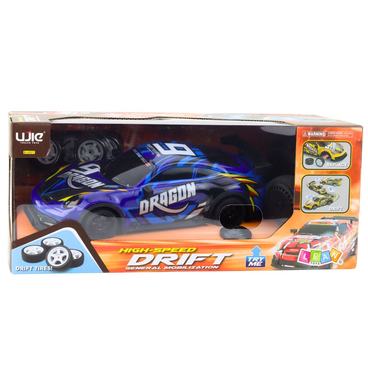 Rc Sports Car With Illuminated Drift Body Blue