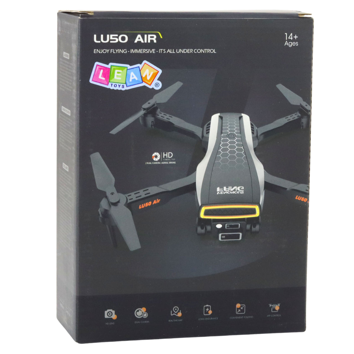 Drone Lu50 Air Dual Camera Hd Mv Video Led Lights App