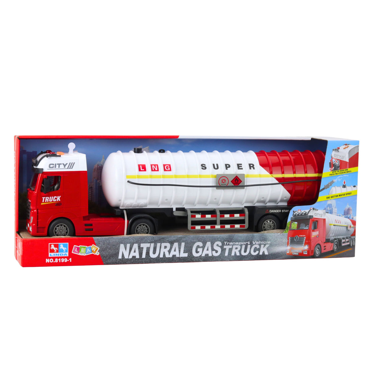 Tanker Truck Pumping Water Lights Sounds White And Red
