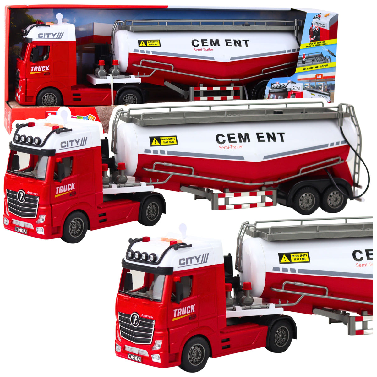 Cement Tanker Truck With Water Pouring Function Lights And Sounds