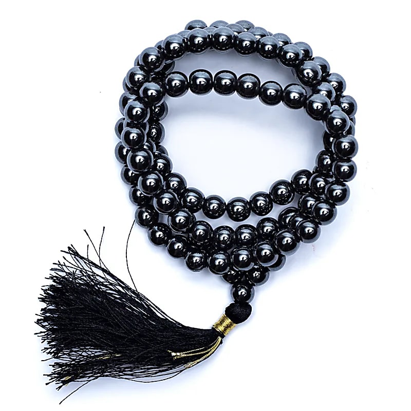 Mala Haematite Aa Quality 108 korálků + Brokátový sáček - 0,7 cm
