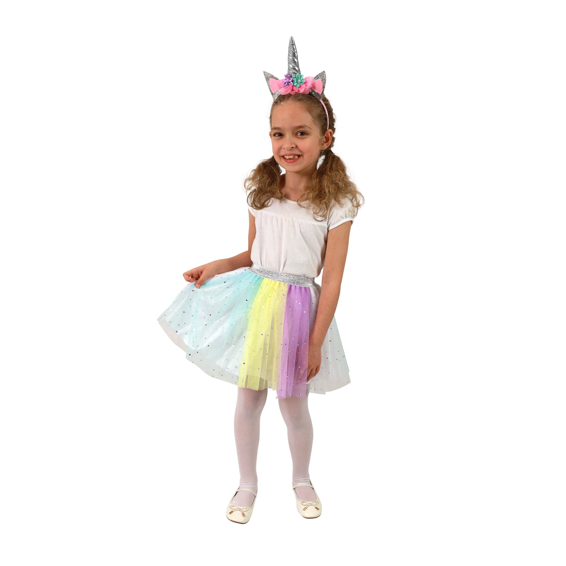 Børnekostume Rainbow Unicorn Tutu-nederdel