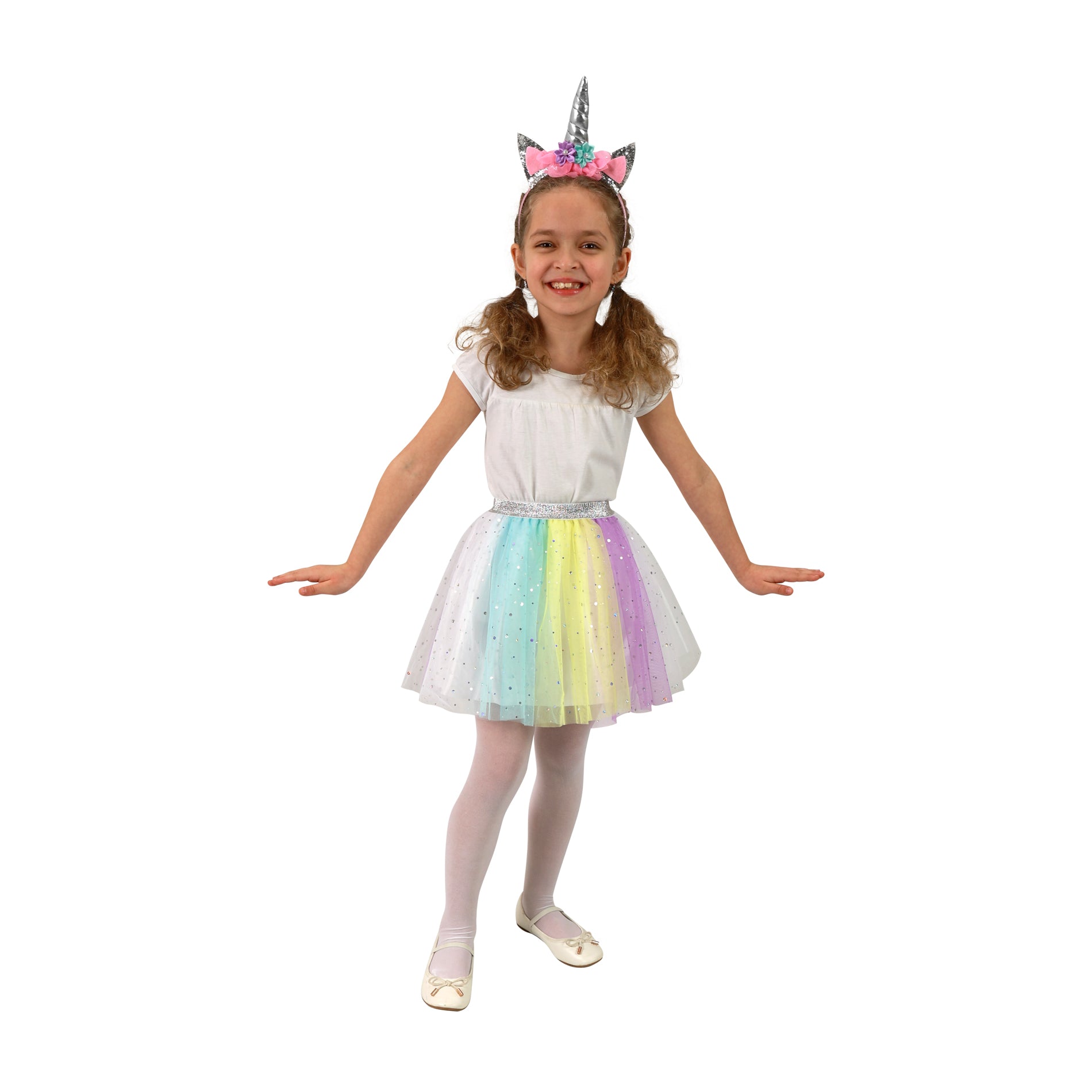 Børnekostume Rainbow Unicorn Tutu-nederdel
