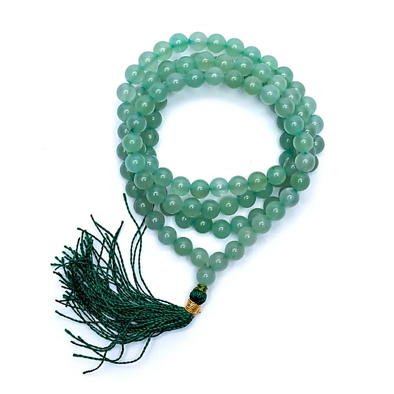 Mala Aventurine Aa Kvalitet 108 Pärlor + Brokadpåse - 0,6 Cm